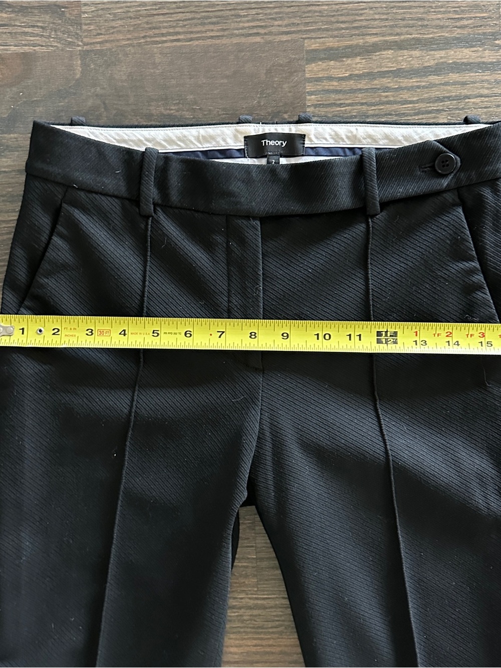 Theory Classic Black Tailored Women's Stetch Dress Pants w/Front Pleat - Picture 12 of 13